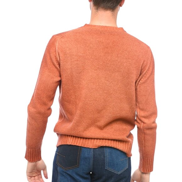 ALTEA Crew Neck Virgin Wool Sweater Burnt Orange Men's Size XXL NEW Retail $410 - Picture 3 of 9
